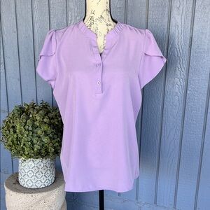 VDJ Lavender Flutter Sleeve Top Size Large